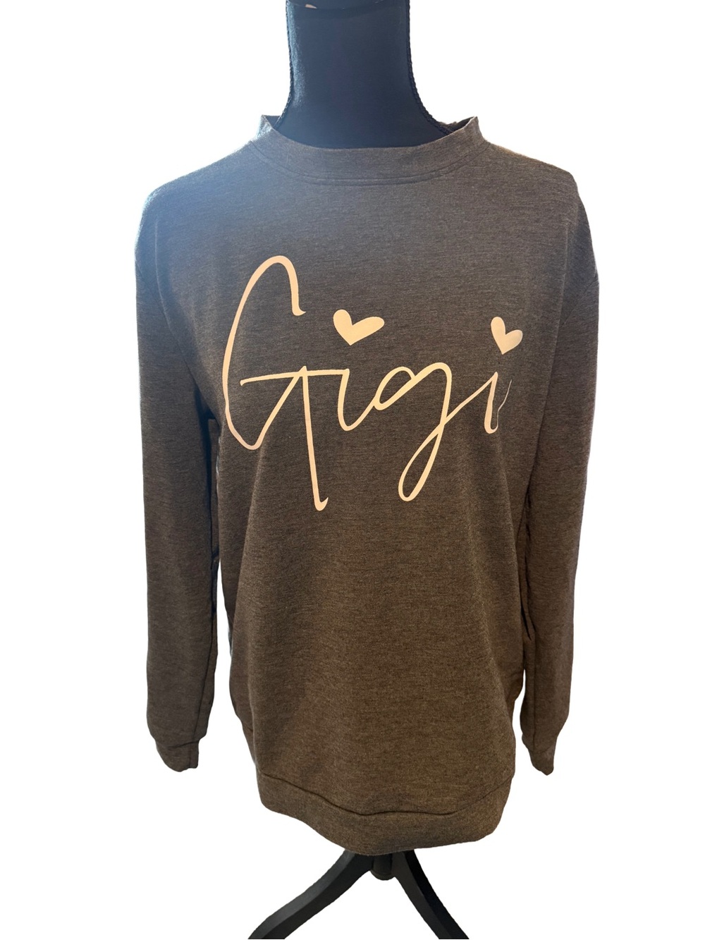 Source Unknown Charcoal 'Gigi' Script Crewneck Sweatshirt